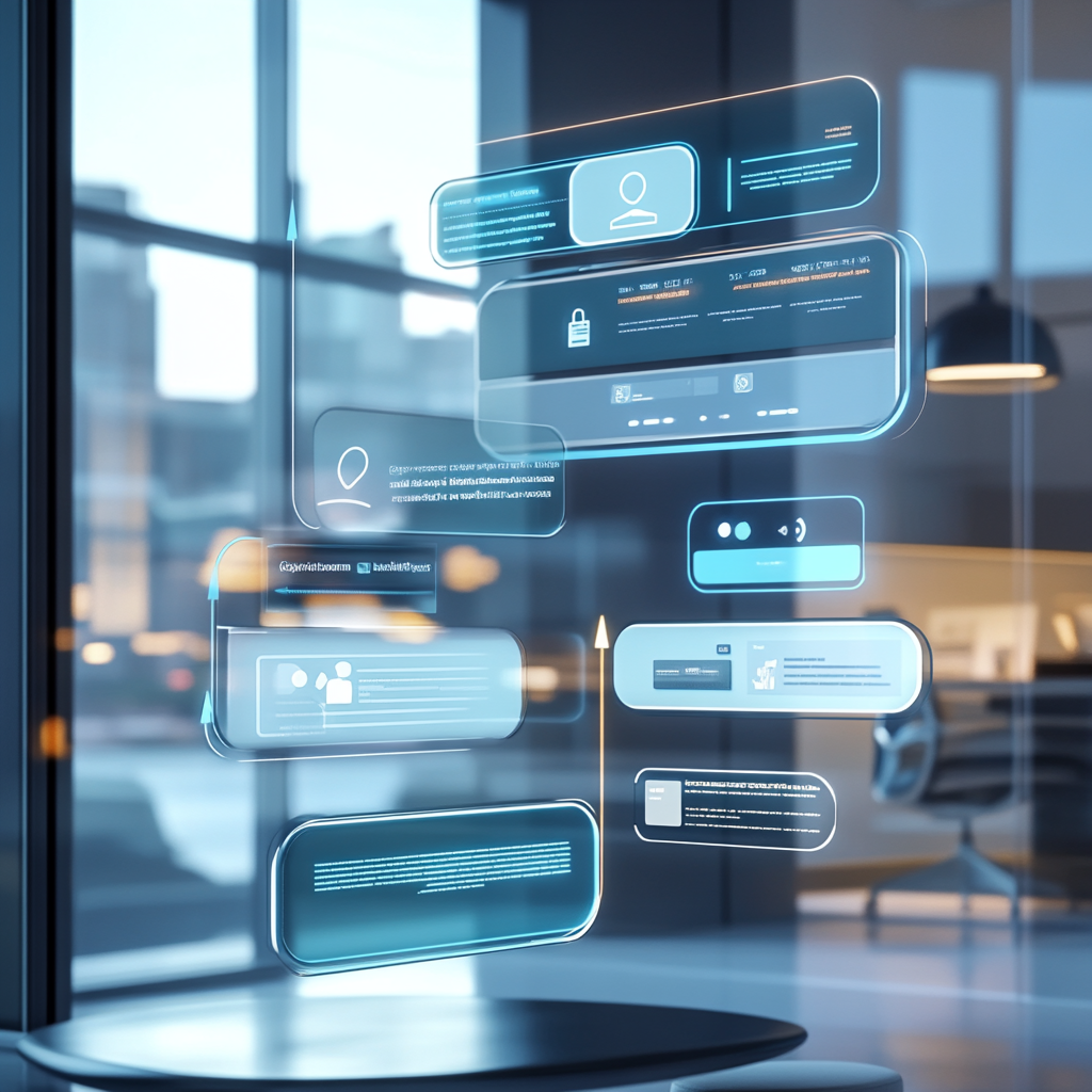 Interfaz digital mostrando respuestas automatizadas y análisis de comunicación interna, representando la atención al cliente optimizada con machine learning.